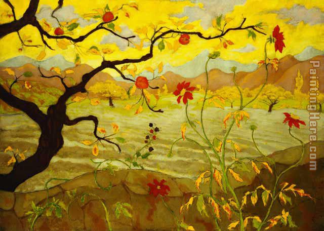 Unknown Artist Apple Tree with Red Fruit by paul ranson